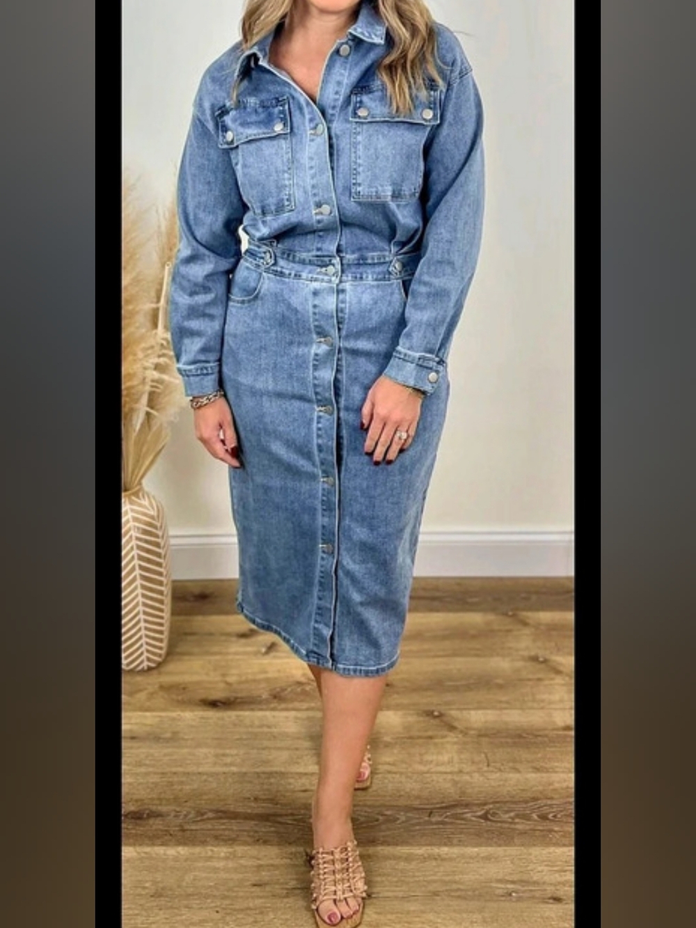 Denim Midi Dress Like New